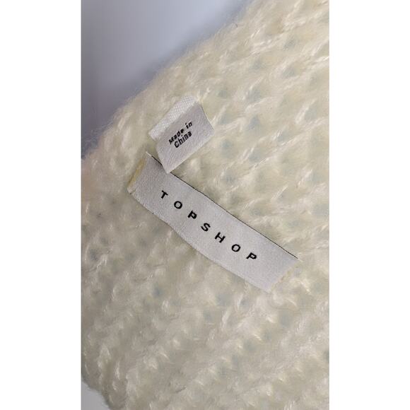 Topshop Chunky Knit Long Scarf Lime Green White and Gray - Picture 4 of 9